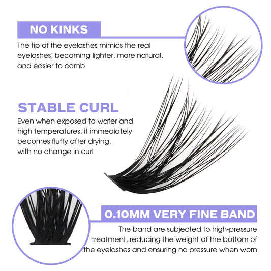 Individual Cluster Lashes 30D/40D Mixed Natural Eyelash Clusters