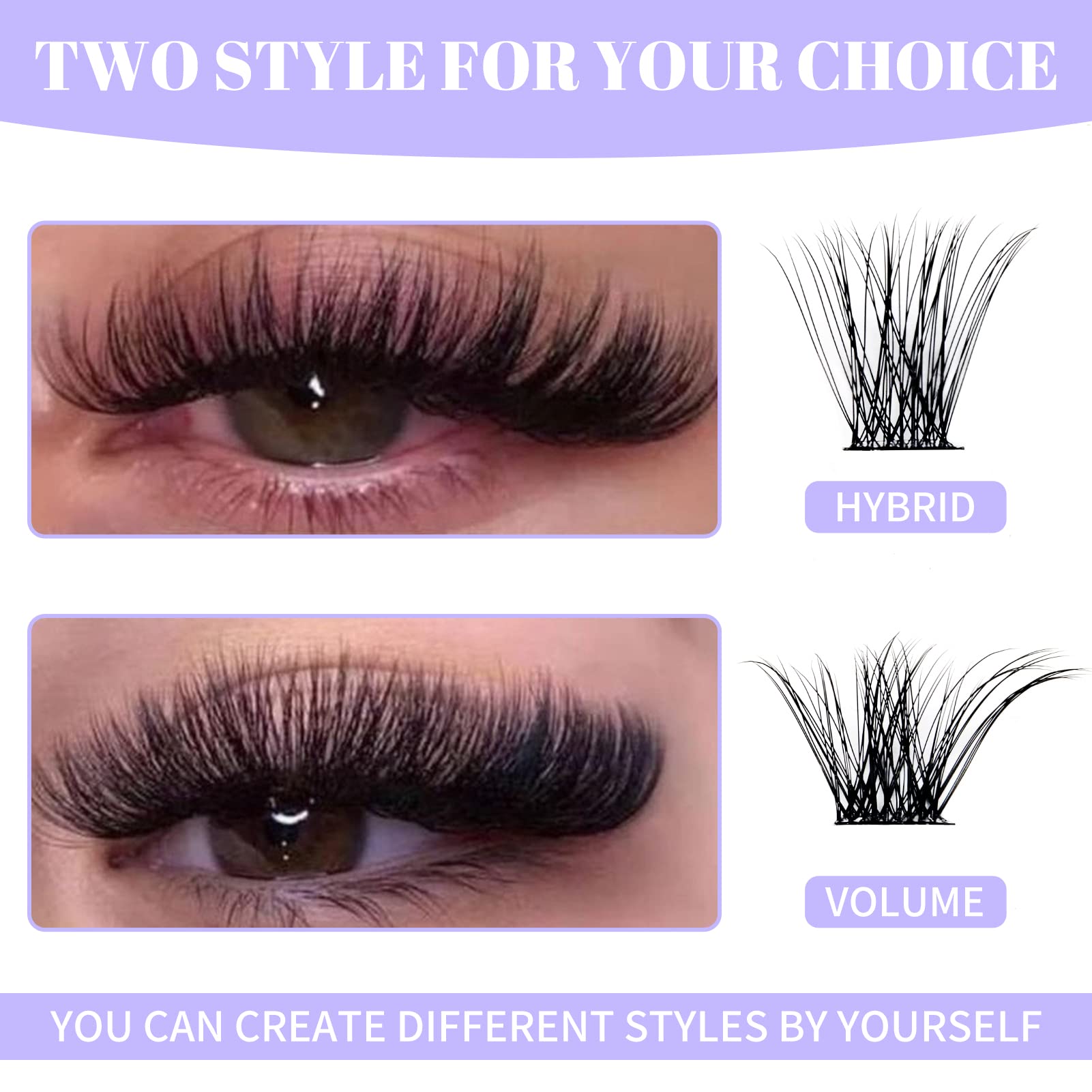 Individual Cluster Lashes 30D/40D Mixed Natural Eyelash Clusters