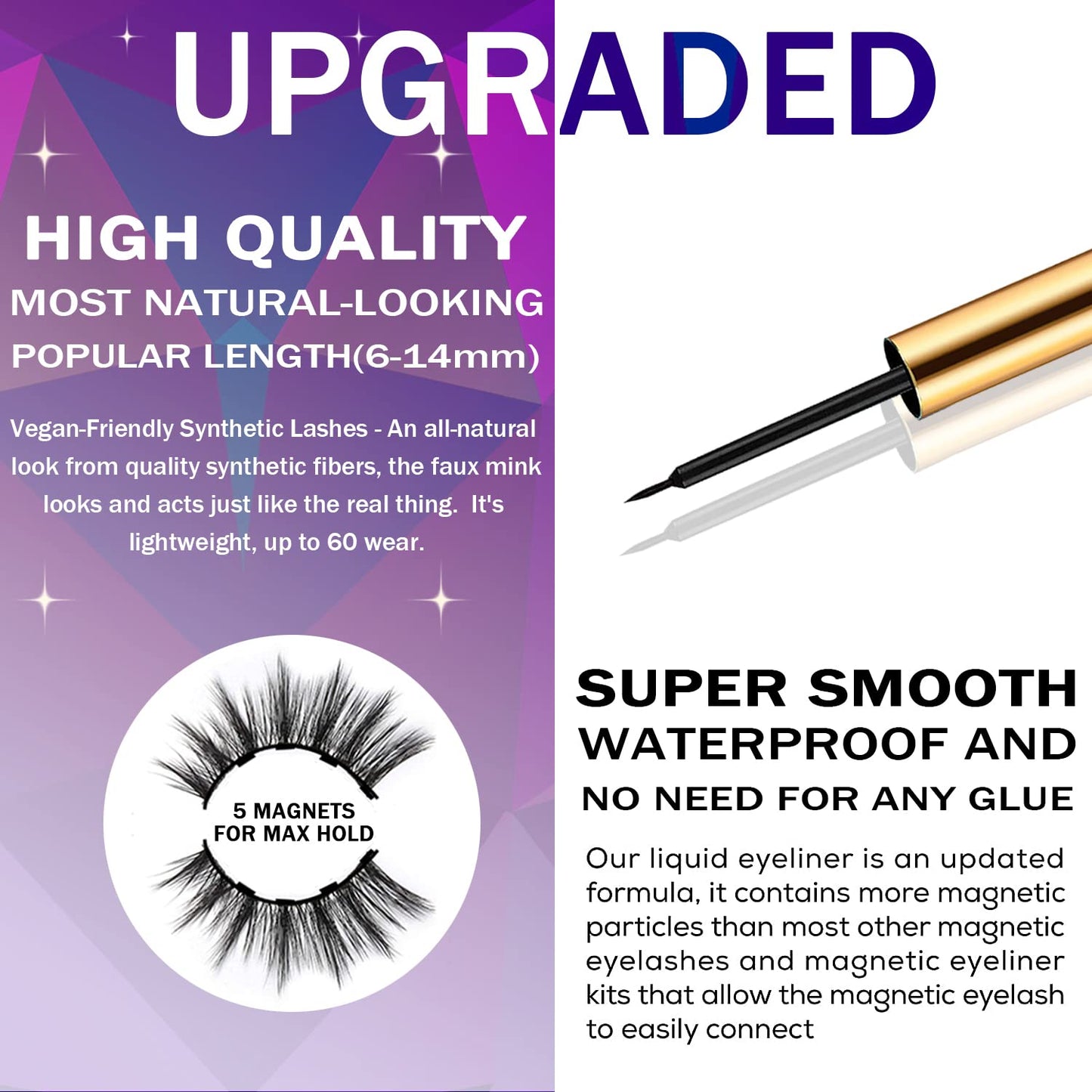 DUOERLA Magnetic Eyelashes Magnetic Lashes Natural