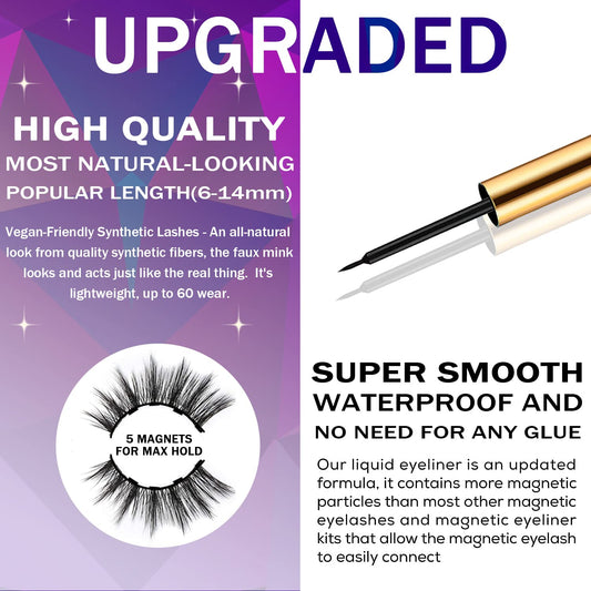 DUOERLA Magnetic Eyelashes Magnetic Lashes Natural