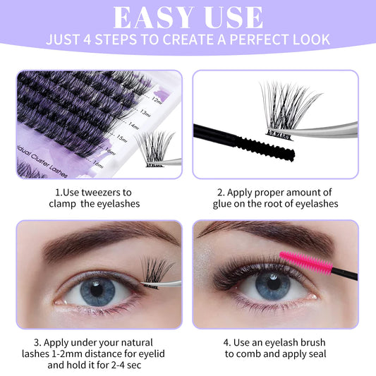 Individual Cluster Lashes 30D/40D Mixed Natural Eyelash Clusters
