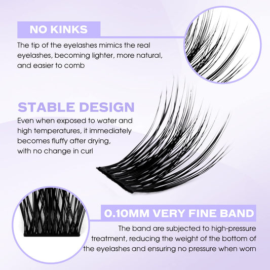 Individual Cluster Lashes 30D/40D Mixed Natural Eyelash Clusters