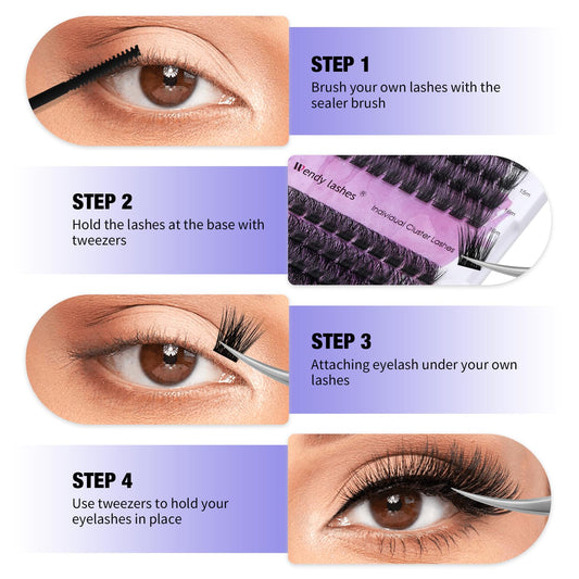 Individual Cluster Lashes 30D/40D Mixed Natural Eyelash Clusters