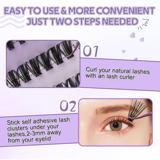 Individual Cluster Lashes 30D/40D Mixed Natural Eyelash Clusters