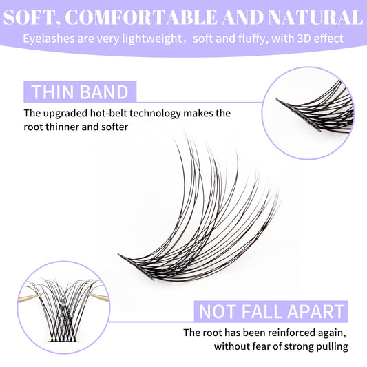 Individual Cluster Lashes 30D/40D Mixed Natural Eyelash Clusters