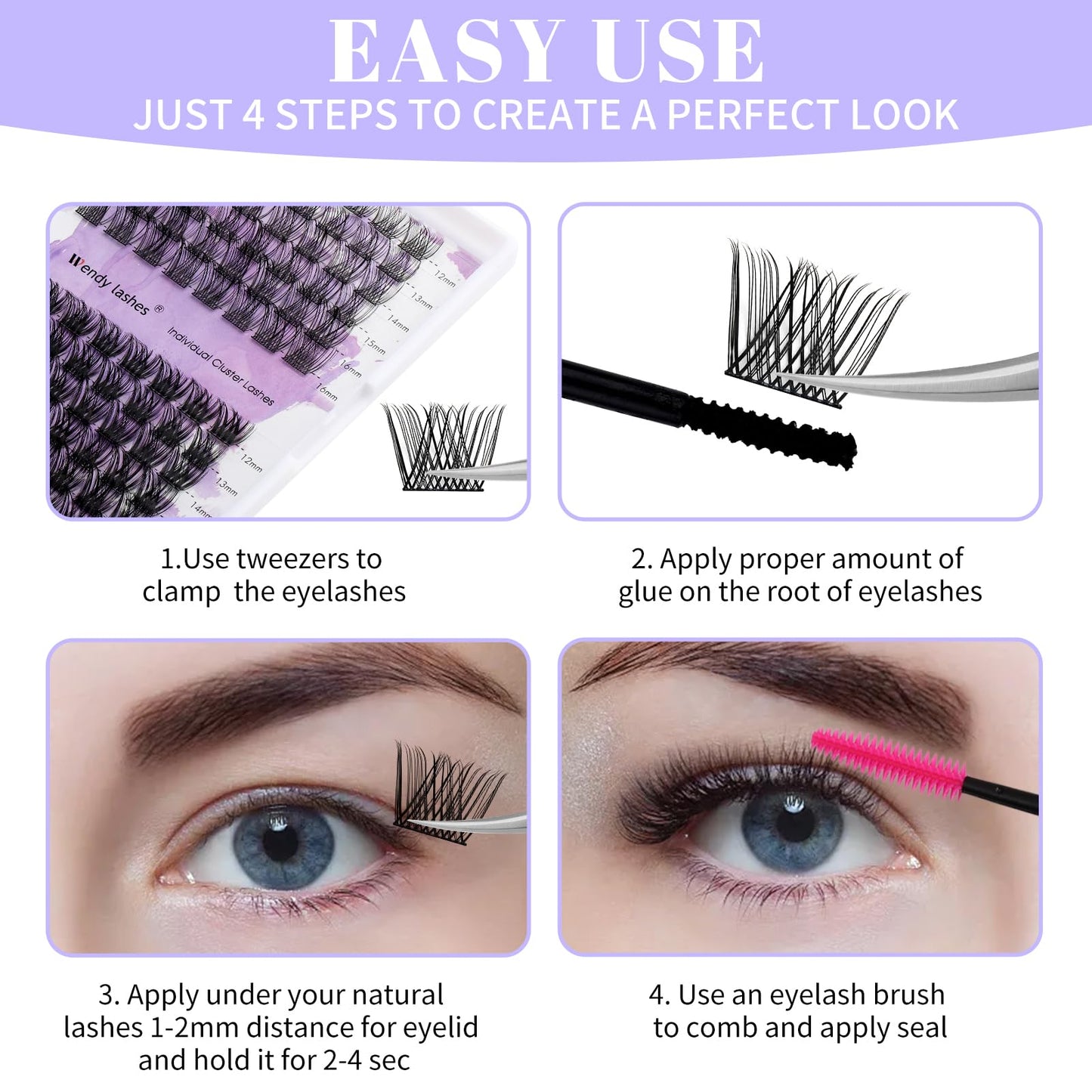 Individual Cluster Lashes 30D/40D Mixed Natural Eyelash Clusters