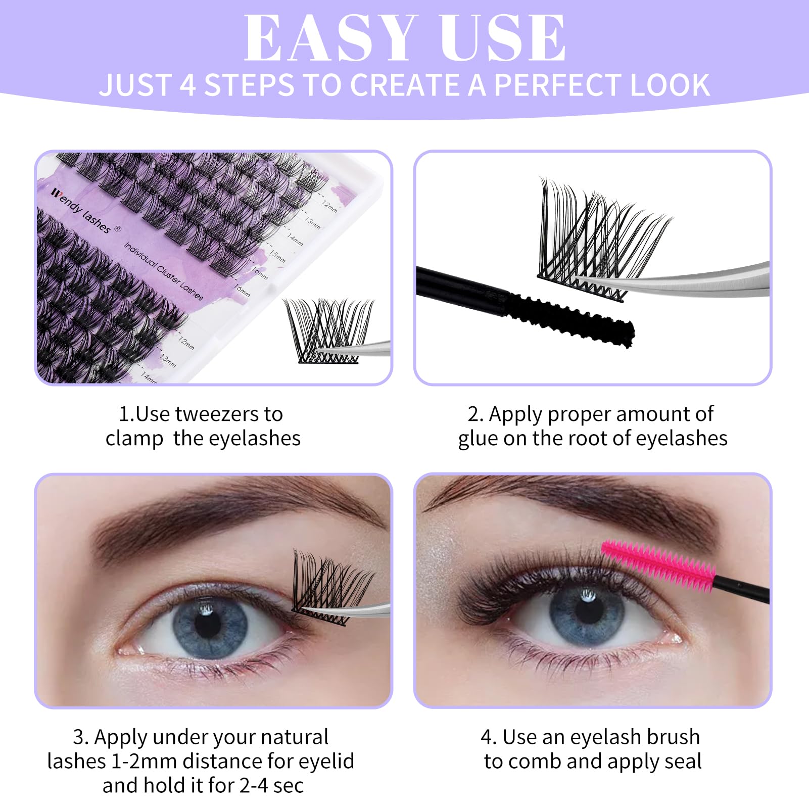 Individual Cluster Lashes 30D/40D Mixed Natural Eyelash Clusters