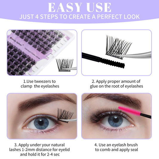 Individual Cluster Lashes 30D/40D Mixed Natural Eyelash Clusters
