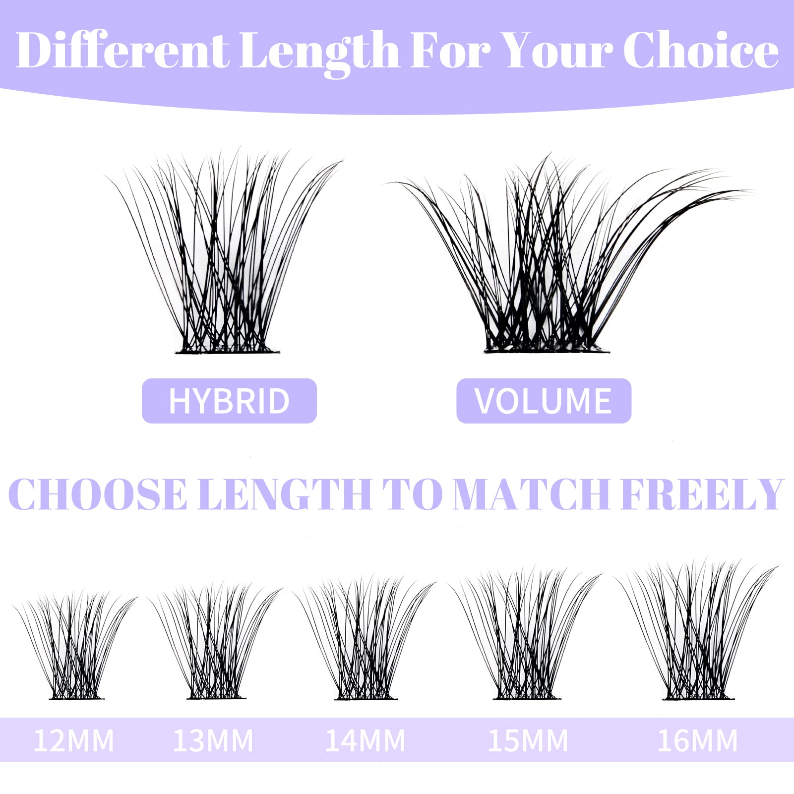 Individual Cluster Lashes 30D/40D Mixed Natural Eyelash Clusters