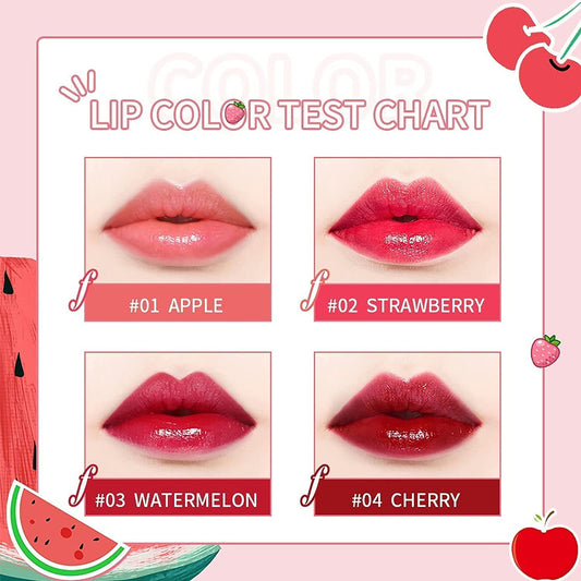 4 Colors Lip Tint Stain Set,Korean Lip Gloss Lip Tint Stain Mini Liquid Lipstick Multi-