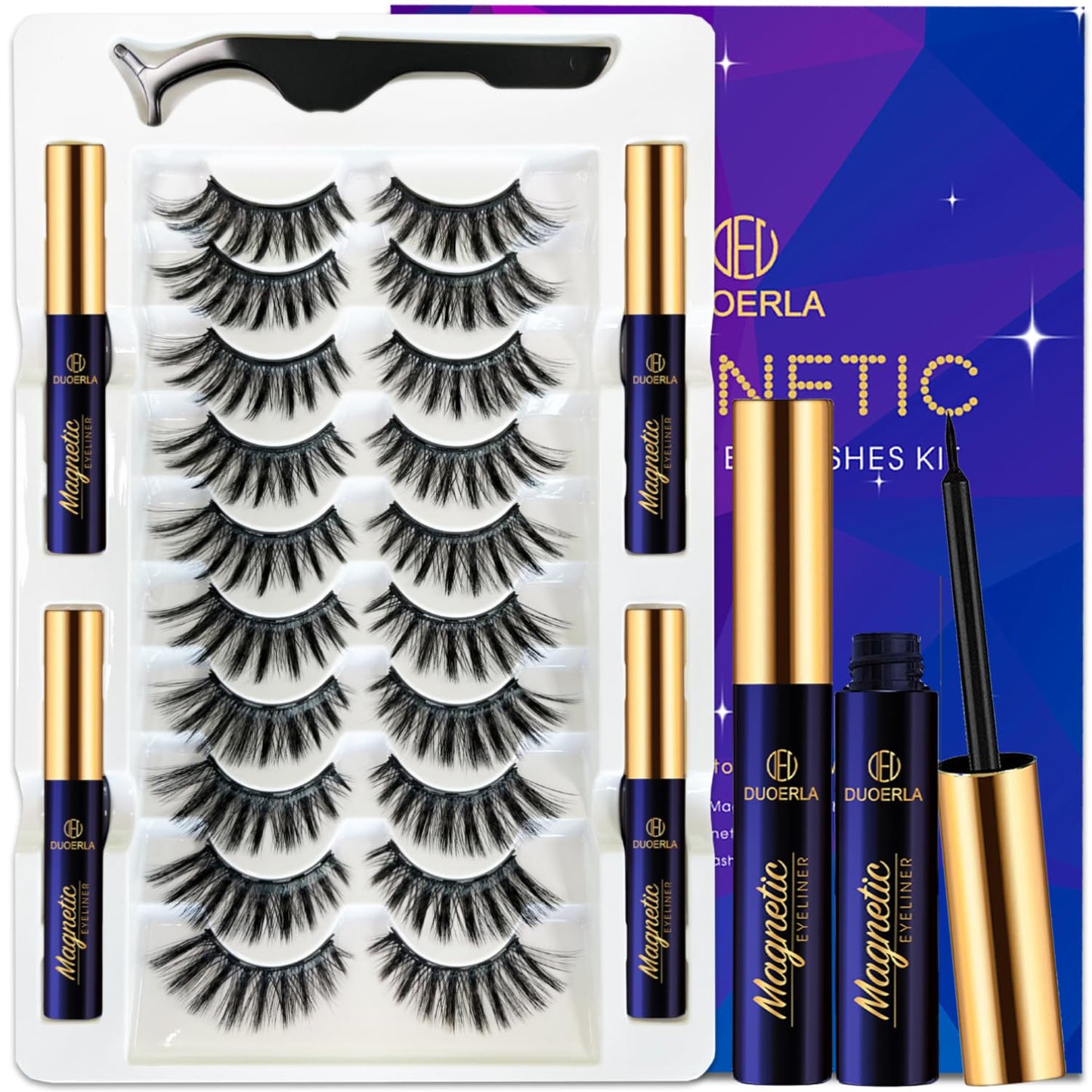 DUOERLA Magnetic Eyelashes Magnetic Lashes Natural