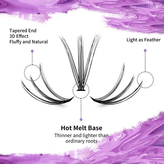 Individual Cluster Lashes 30D/40D Mixed Natural Eyelash Clusters