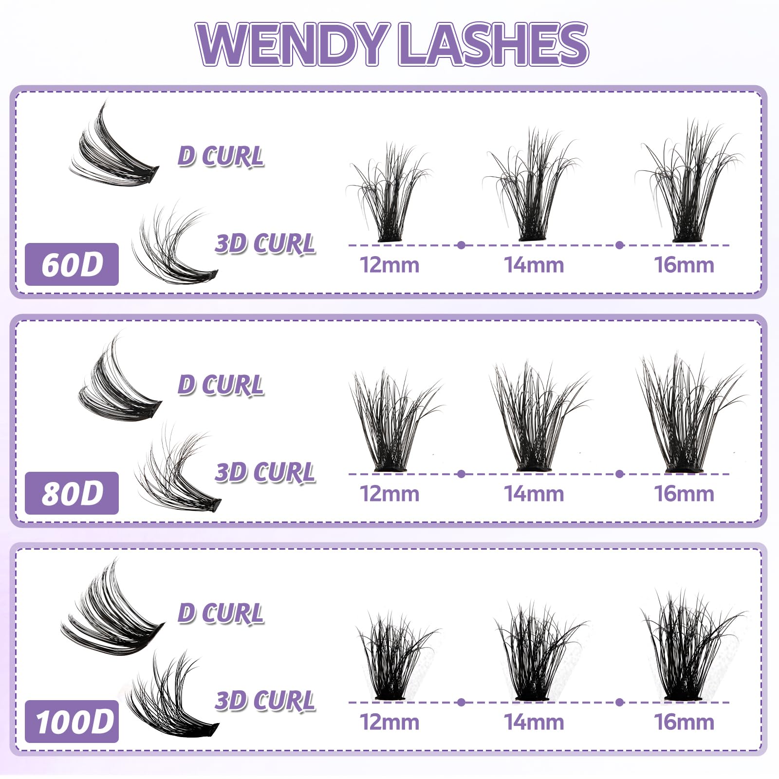 Individual Cluster Lashes 30D/40D Mixed Natural Eyelash Clusters