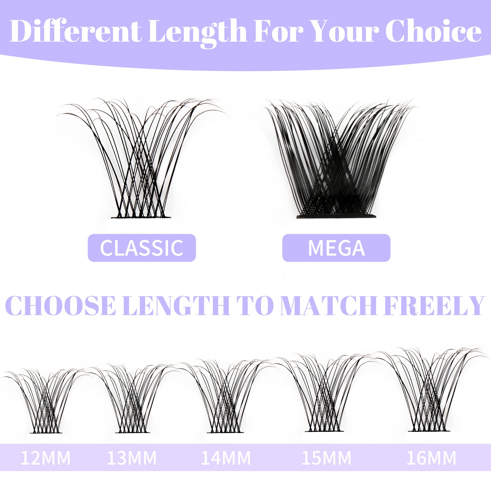 Individual Cluster Lashes 30D/40D Mixed Natural Eyelash Clusters