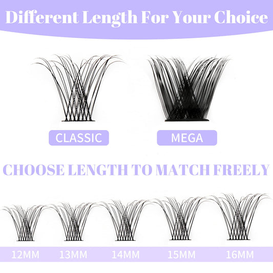 Individual Cluster Lashes 30D/40D Mixed Natural Eyelash Clusters