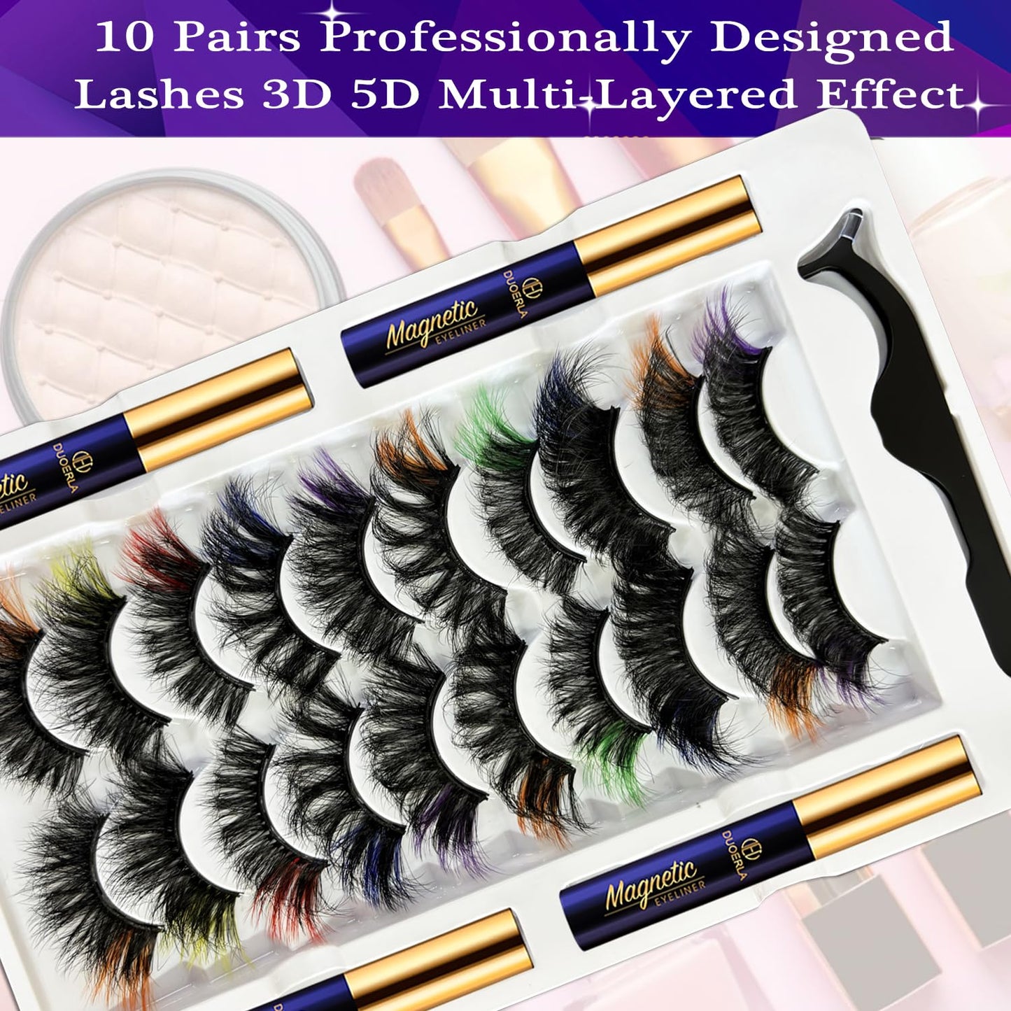 DUOERLA Magnetic Eyelashes Magnetic Lashes Natural
