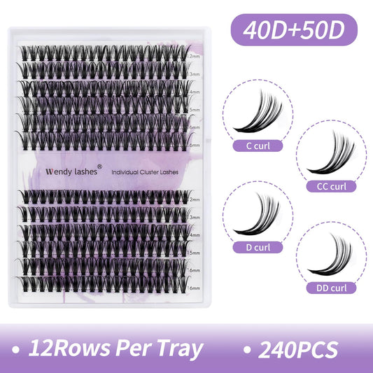 Individual Cluster Lashes 30D/40D Mixed Natural Eyelash Clusters