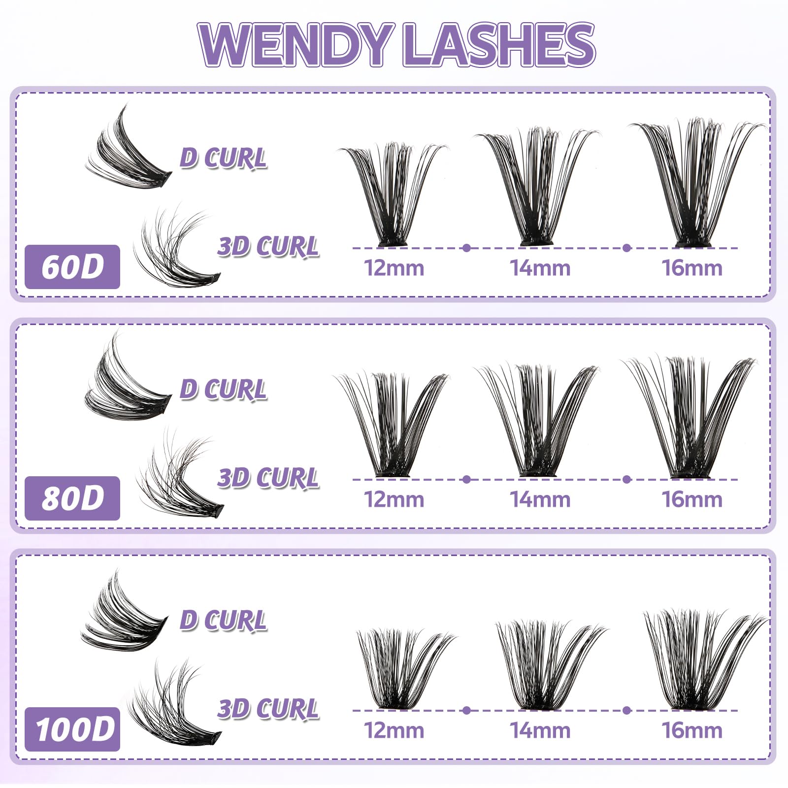 Individual Cluster Lashes 30D/40D Mixed Natural Eyelash Clusters