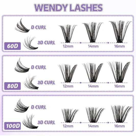 Individual Cluster Lashes 30D/40D Mixed Natural Eyelash Clusters