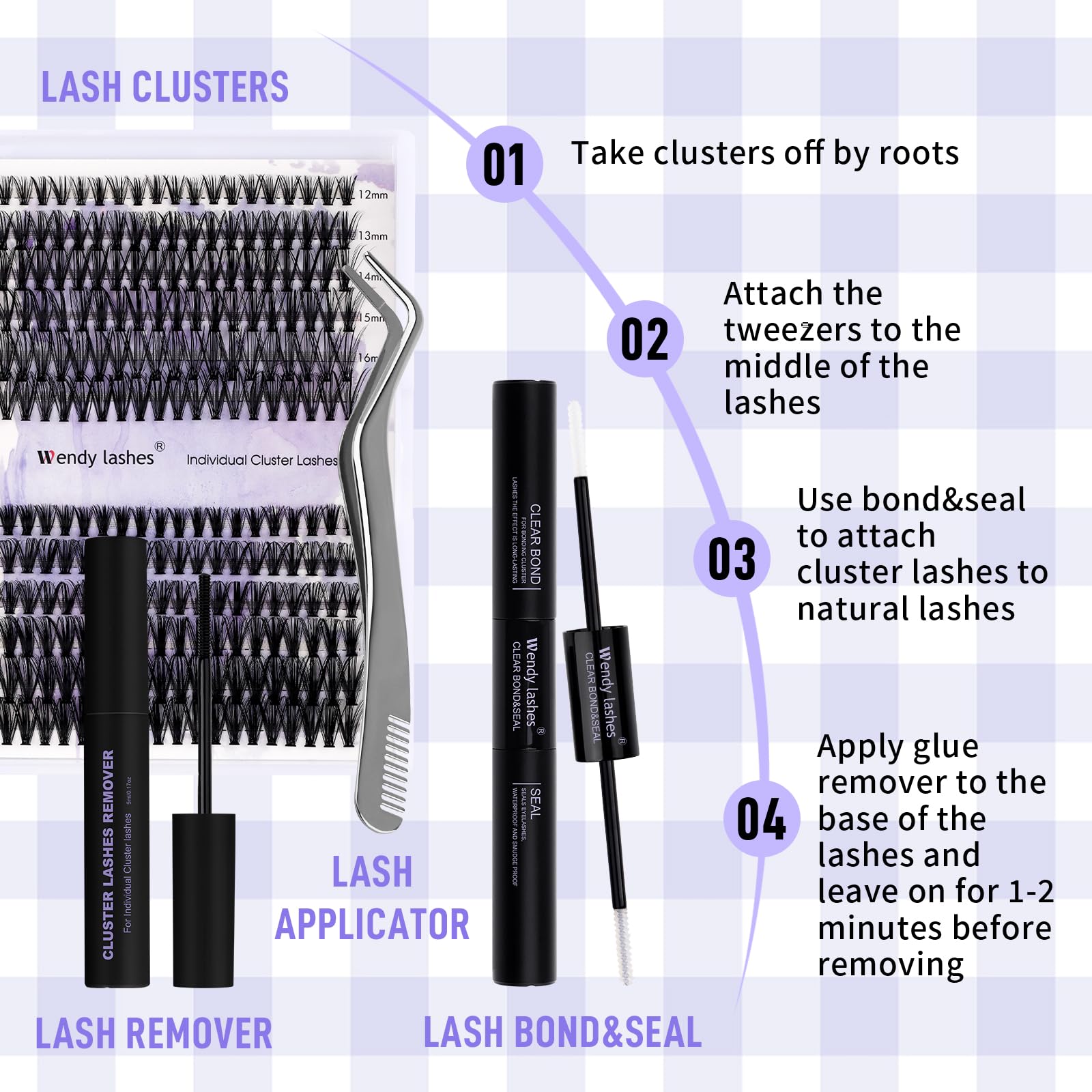 Individual Cluster Lashes 30D/40D Mixed Natural Eyelash Clusters