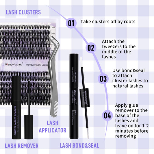 Individual Cluster Lashes 30D/40D Mixed Natural Eyelash Clusters