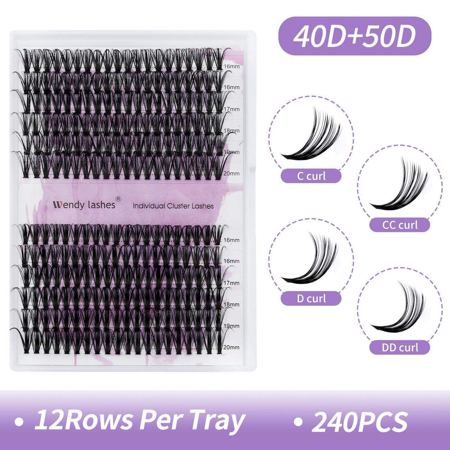 Individual Cluster Lashes 30D/40D Mixed Natural Eyelash Clusters