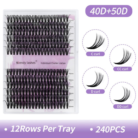 Individual Cluster Lashes 30D/40D Mixed Natural Eyelash Clusters