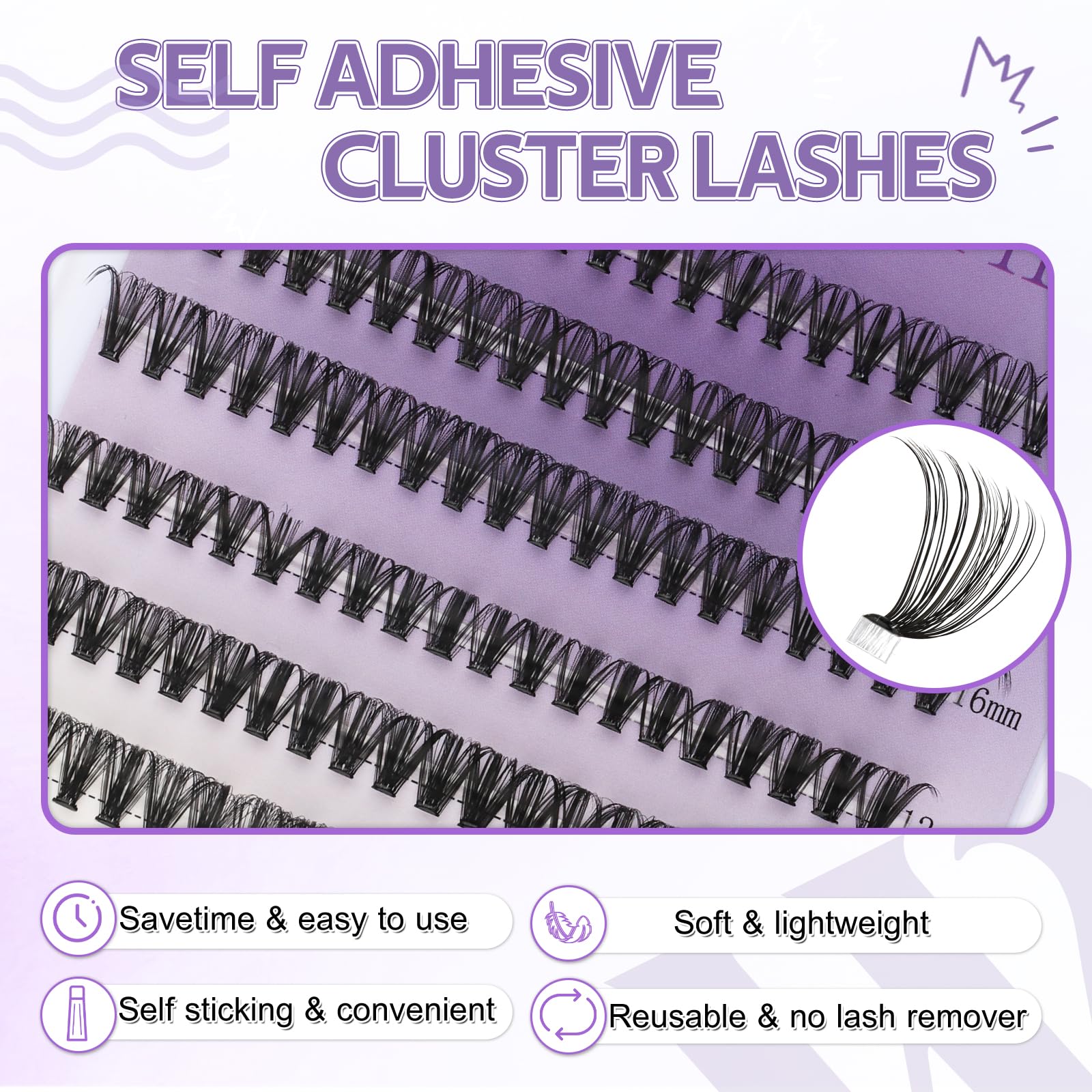 Individual Cluster Lashes 30D/40D Mixed Natural Eyelash Clusters