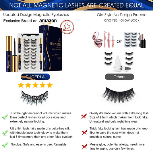 DUOERLA Magnetic Eyelashes Magnetic Lashes Natural