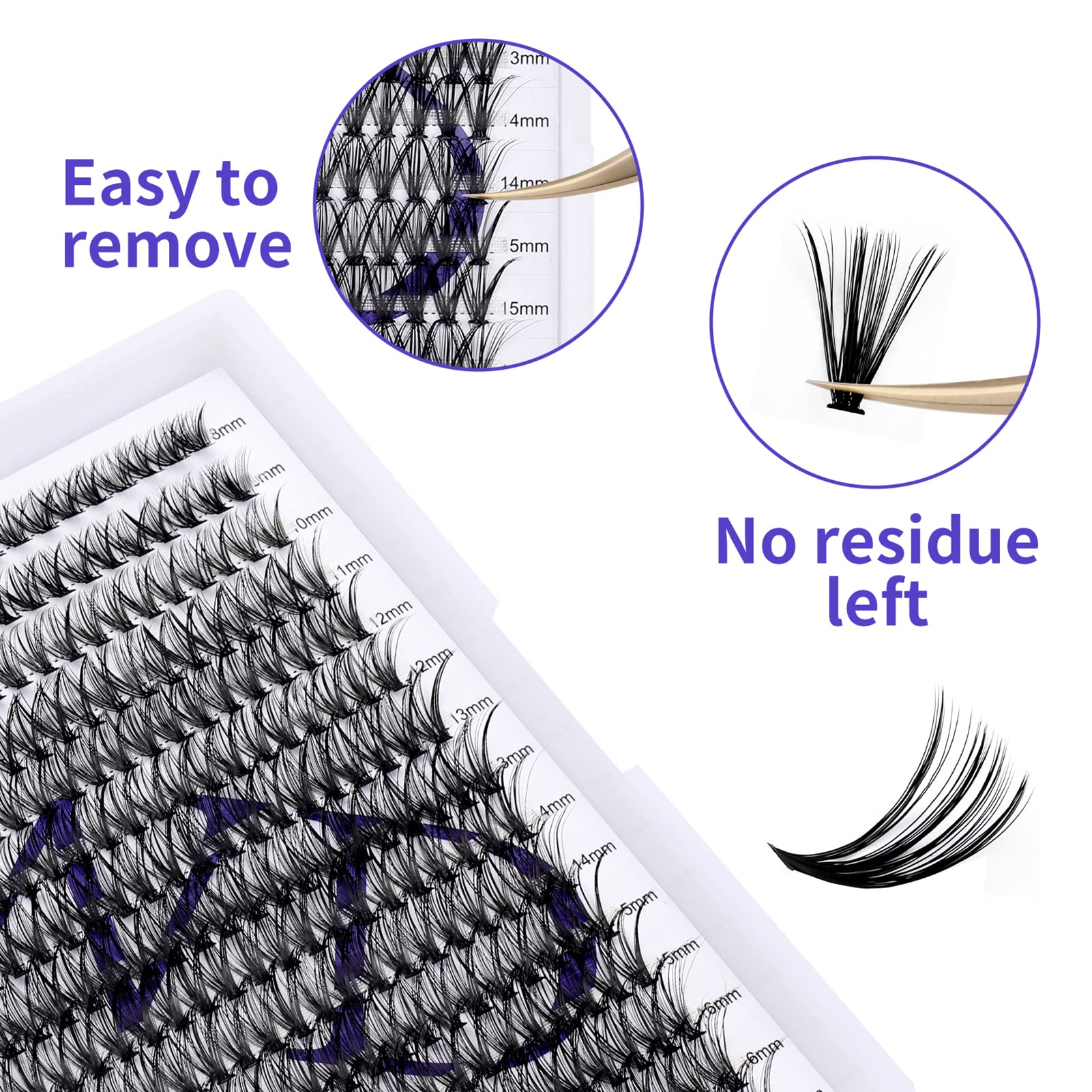 Individual Cluster Lashes 30D/40D Mixed Natural Eyelash Clusters