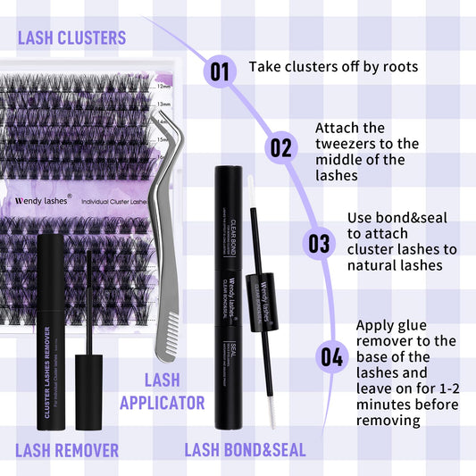 Individual Cluster Lashes 30D/40D Mixed Natural Eyelash Clusters