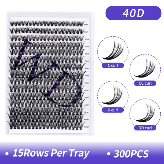 Individual Cluster Lashes 30D/40D Mixed Natural Eyelash Clusters
