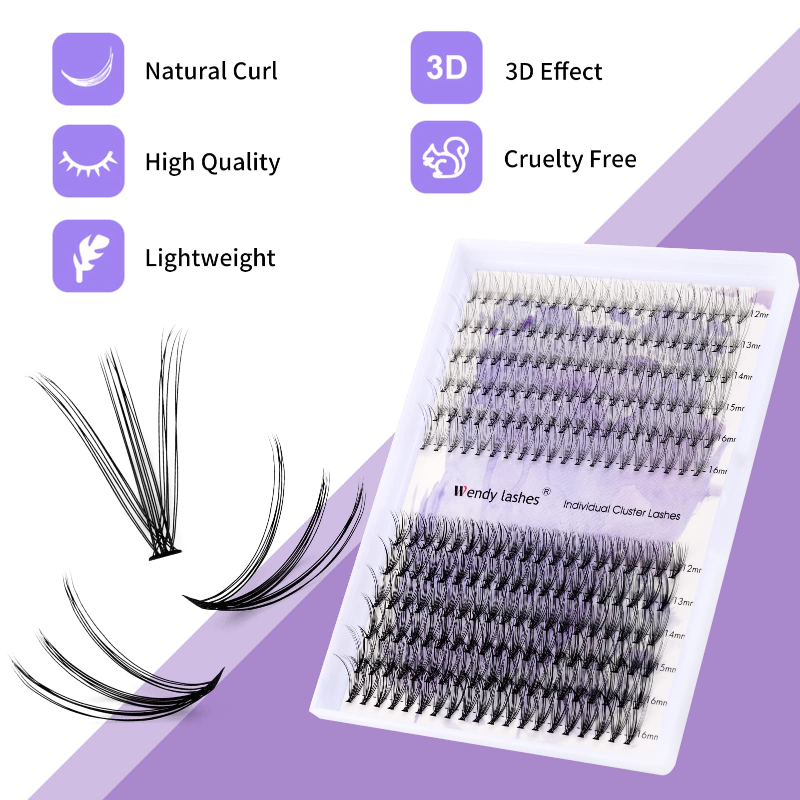 Individual Cluster Lashes 30D/40D Mixed Natural Eyelash Clusters