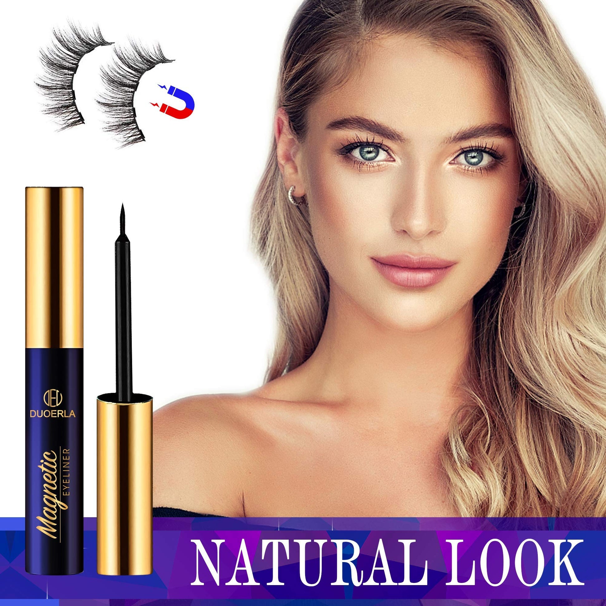 DUOERLA Magnetic Eyelashes Magnetic Lashes Natural