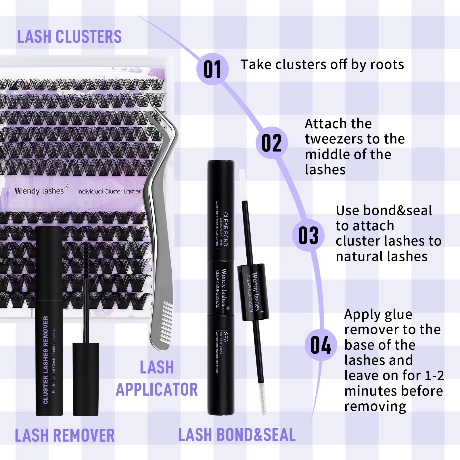 Individual Cluster Lashes 30D/40D Mixed Natural Eyelash Clusters