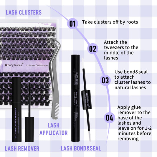 Individual Cluster Lashes 30D/40D Mixed Natural Eyelash Clusters