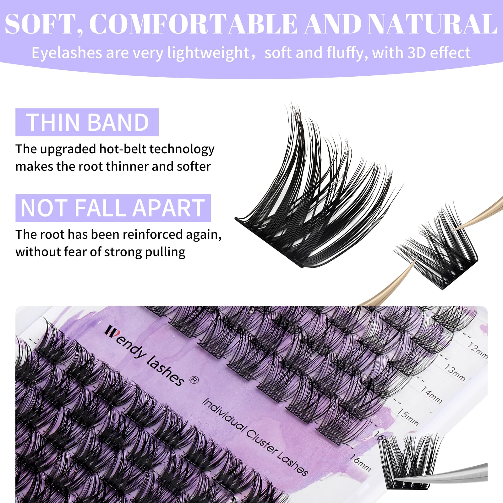 Individual Cluster Lashes 30D/40D Mixed Natural Eyelash Clusters