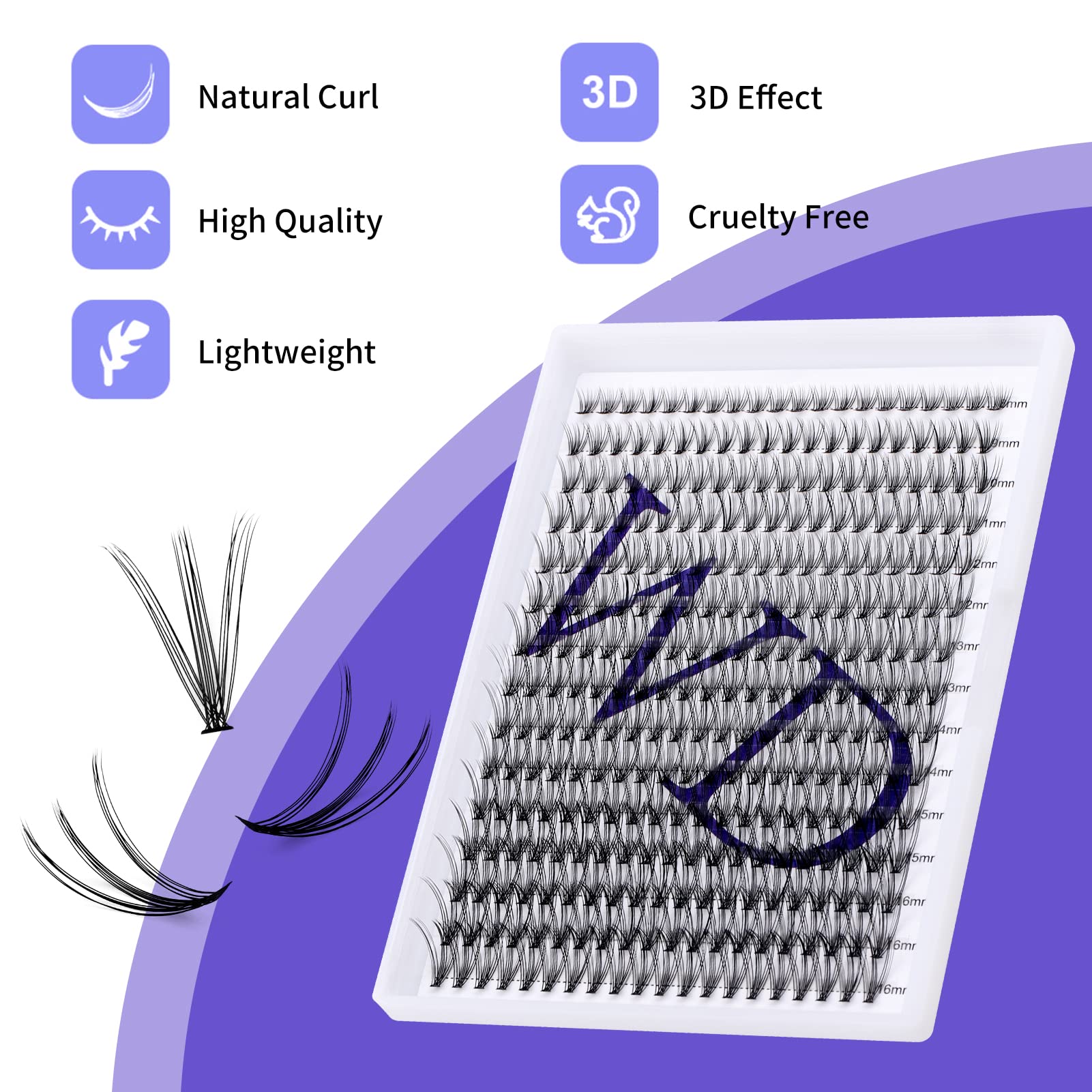 Individual Cluster Lashes 30D/40D Mixed Natural Eyelash Clusters