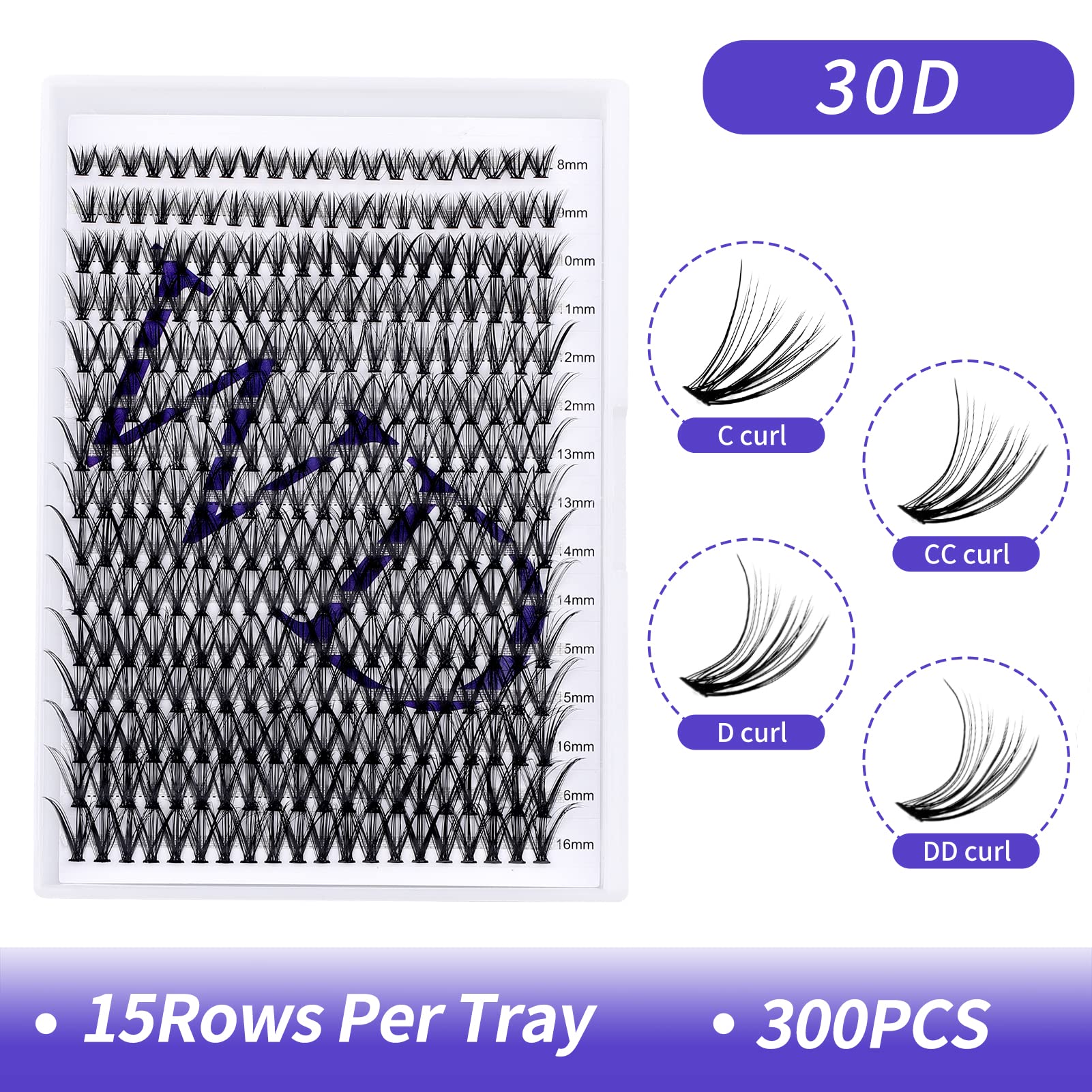 Individual Cluster Lashes 30D/40D Mixed Natural Eyelash Clusters