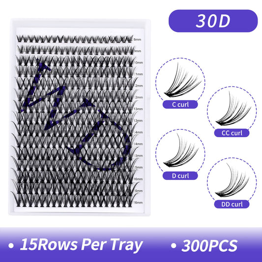 Individual Cluster Lashes 30D/40D Mixed Natural Eyelash Clusters